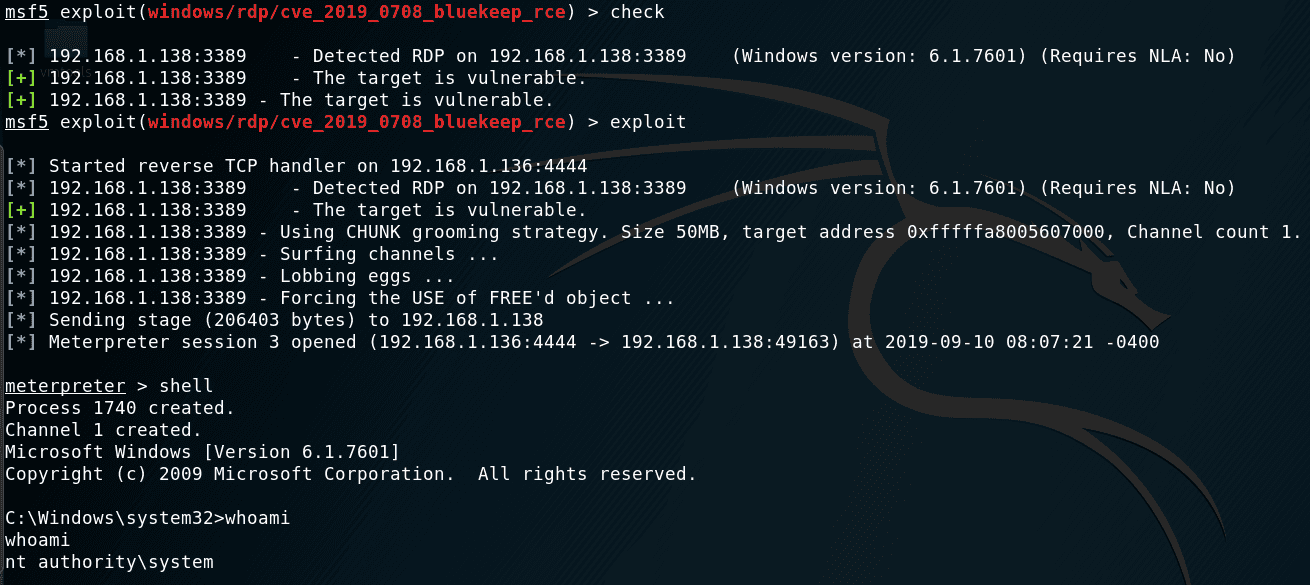 setting targets for exploitation